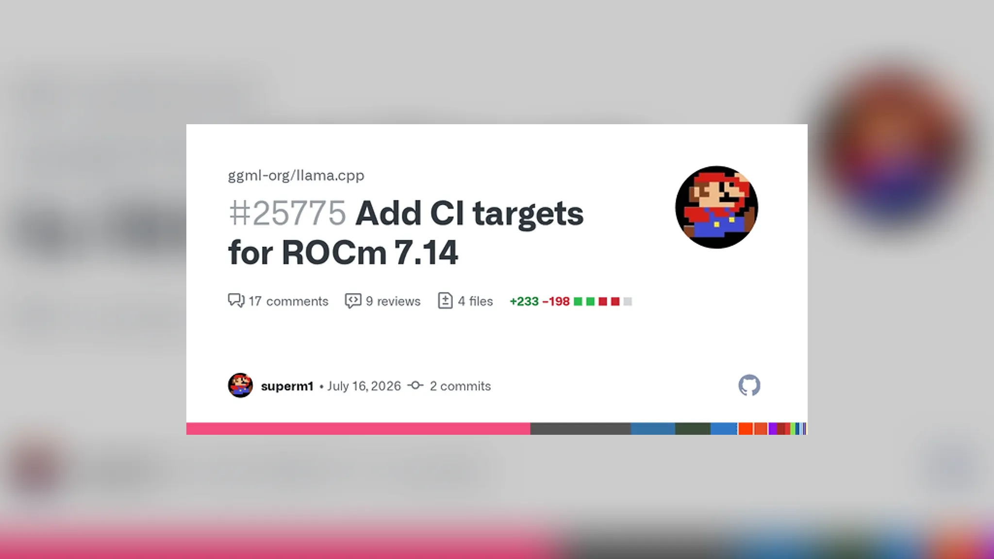 llama.cpp, AMD ROCm 7.14용 CI 빌드 타깃 추가